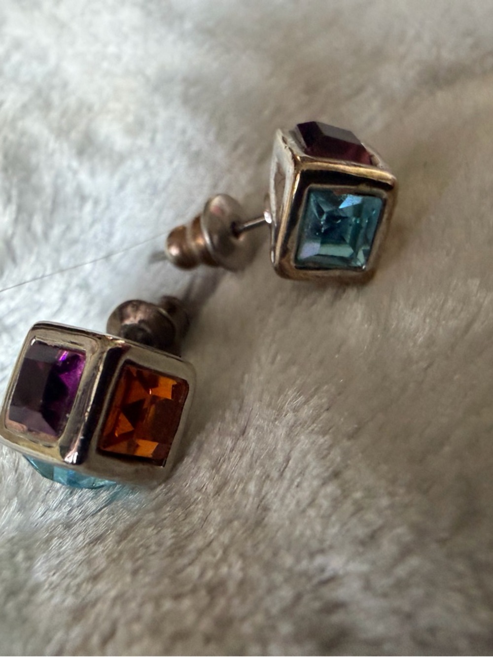 Lia Sophia Kiam Family "Lia" Silver Tone w/Cut Crystals Stud Earrings